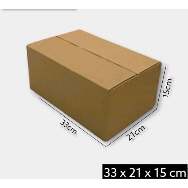 

Kardus/box Ukuran 33x21x15 cm single wall polos