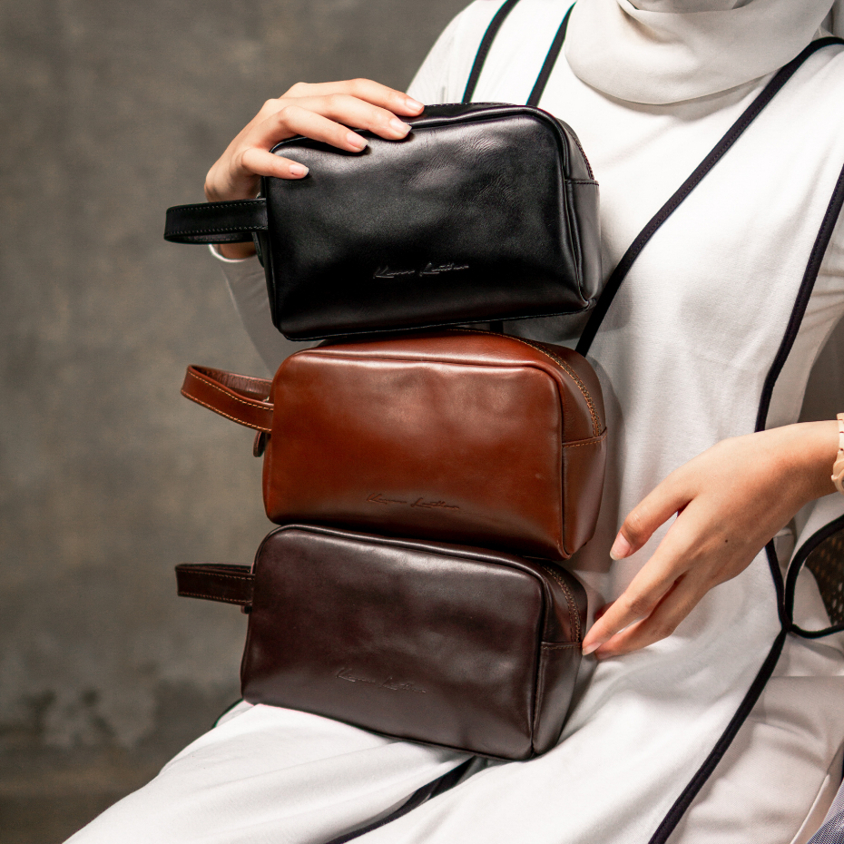 Pouch Kulit Asli - Makeup Bag Unisex -  PLUTO - Kenes Leather