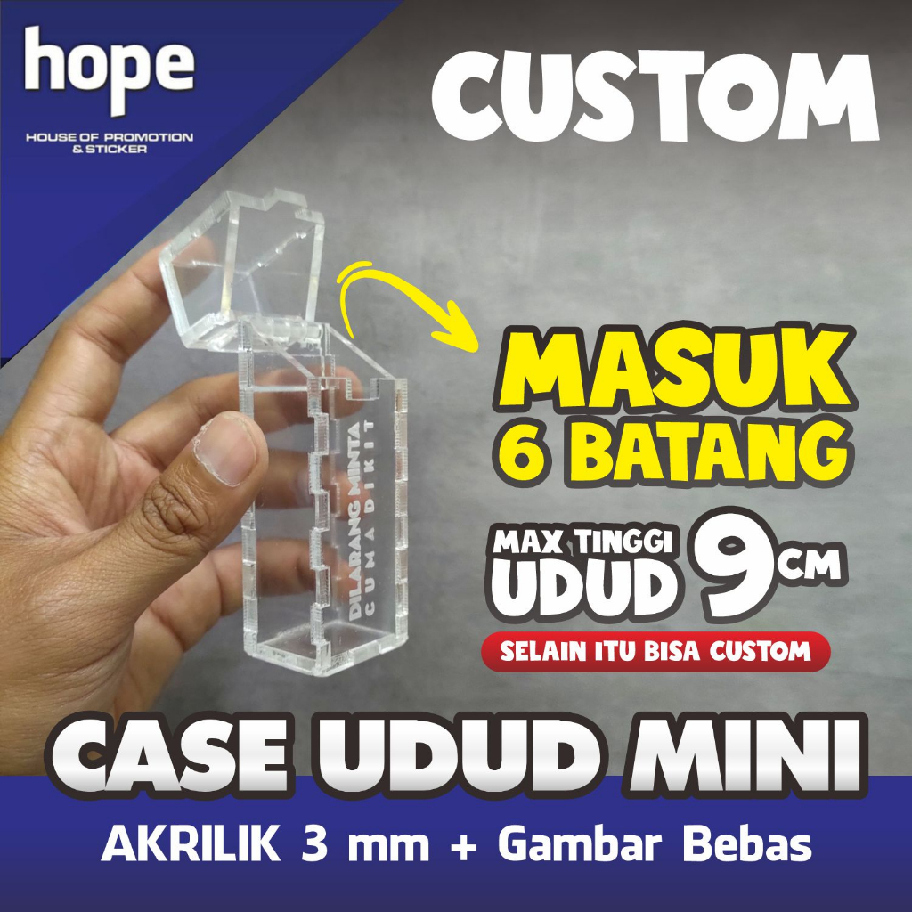 Kotak Rokok Mini - Akrilik 3 mm - Custom Teks/ Gambar