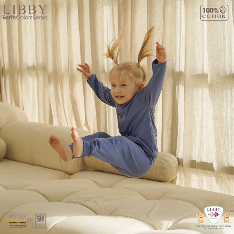 LIBBY COMFY SET - SETELAN PANJANG KANCING DEPAN - SET BAJU LIBBY - SETELAN ANAK