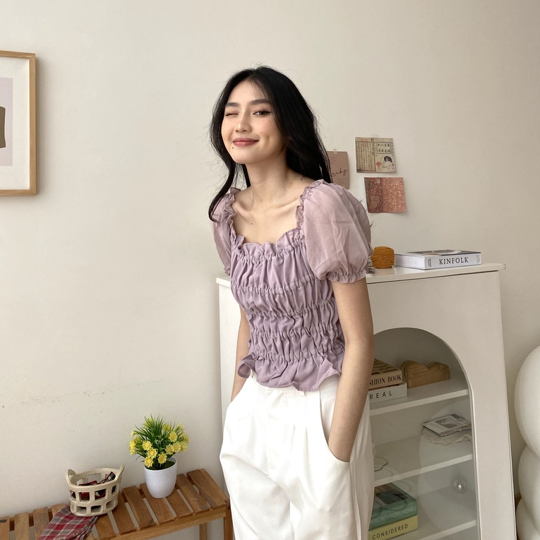 Rendall Ruffle Top - Casual Blouse - Atasan Korean Wanita