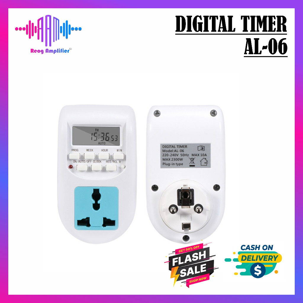 Stop Kontak Digital Timer Switch Weekly Stop Kontak Minggu 16 Program On Off AL-06 AL 06 220V