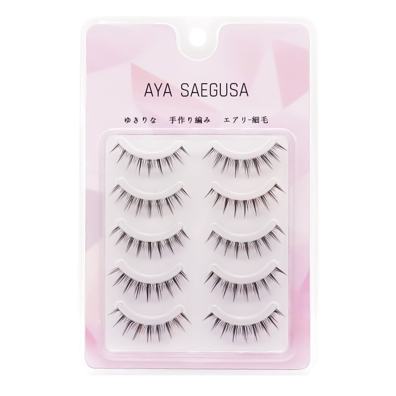 R35 - 3PASANG Air False Eyelashes Comic Eye Japanese Fake Eye Lashes Extension Clear Band Natural Nude Makeup Little Devil