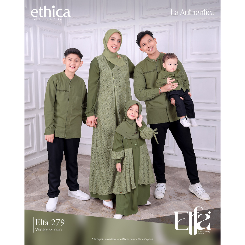 Sarimbit Keluarga / Ethica Elfa 279 Winter Green / Fashion Muslim 2023