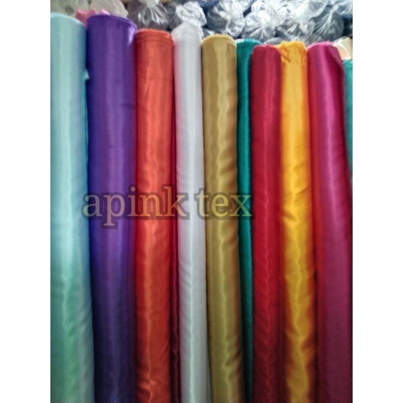 Kain saten satin Super glowing lebar 1.50 cm tebal &amp; tidak terawang bahan satin dekorasi / puring kebaya pengantin