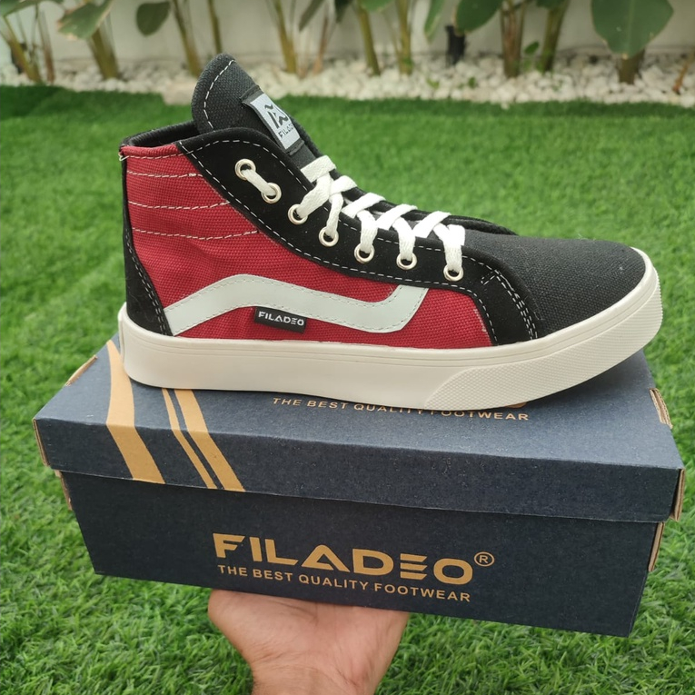 (2PCS = 1KG) FILADEO 06 OLDSKOOL HITAM MERAH BOOT ORI PREMIUM