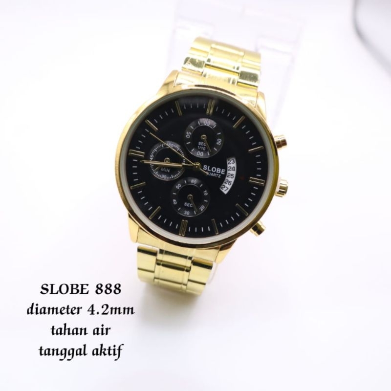 Jam Tangan Rantai Pria Original SLOBE Type888 | Jam Tangan Cowok Elegan Mewah dan Murah