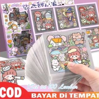 

UG 100 LEMBAR STIKER MOTIF KARTUN KOREA LUCU ANTI AIRDEKORASI HANBOOK