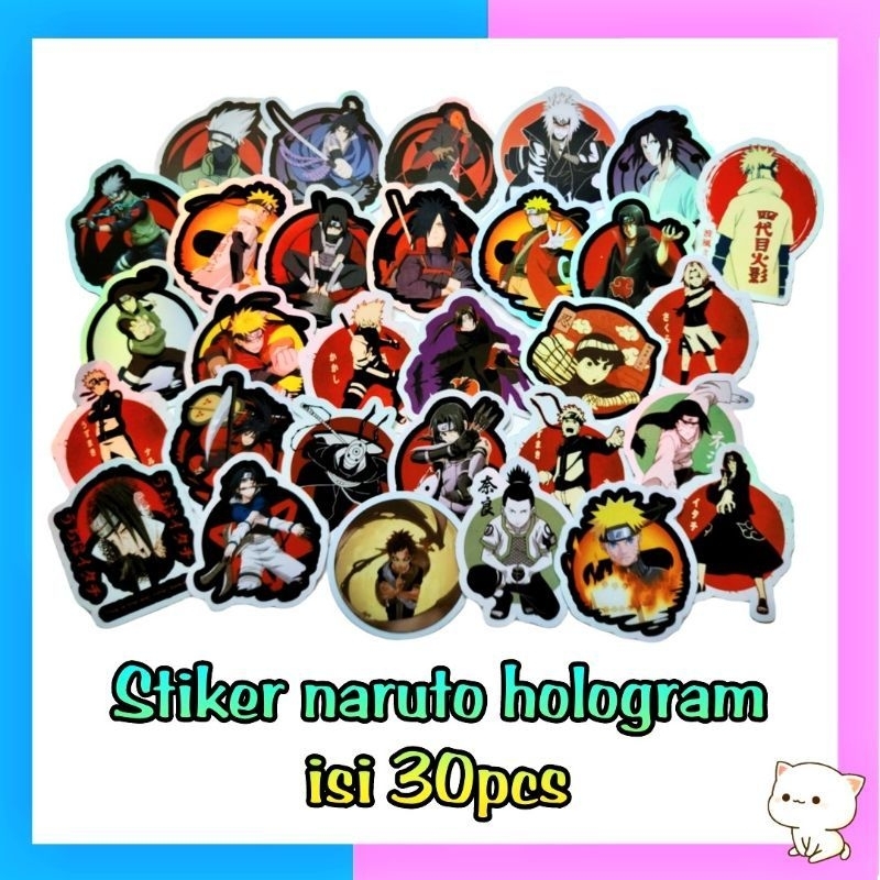 

stiker naruto hologram isi 30pcs anti air