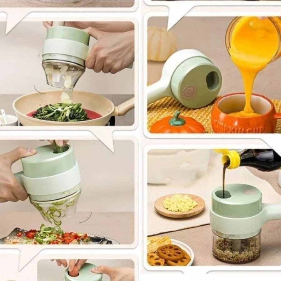 Hand Food Chopper Pemotong Sayuran Elektrik Blender USB Alat Dapur Cas