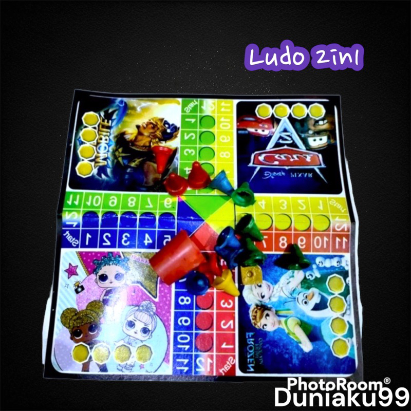 mainan anak murah Ludo 2in1 / mainan Ludo dan ular tangga