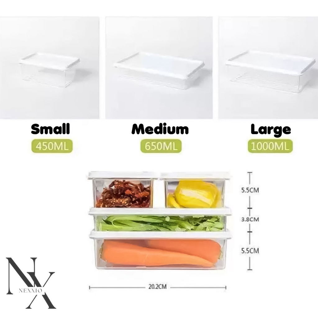 NEXXIO Kotak penyimpanan makanan kulkas / Freshly food container korean / kontainer kotak  makanan kulkas food storage Box fridge Food