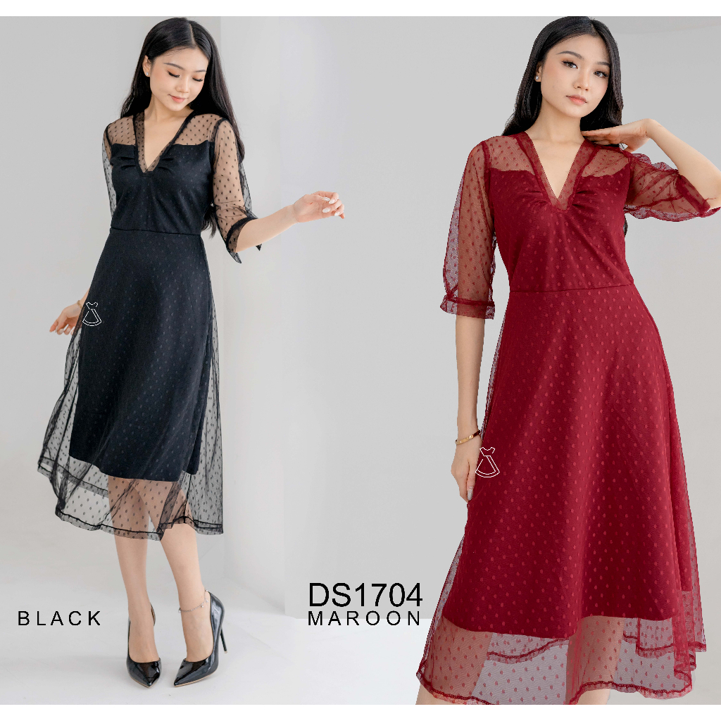 SEOLA - DS1704 - Dress Scuba Midi Party