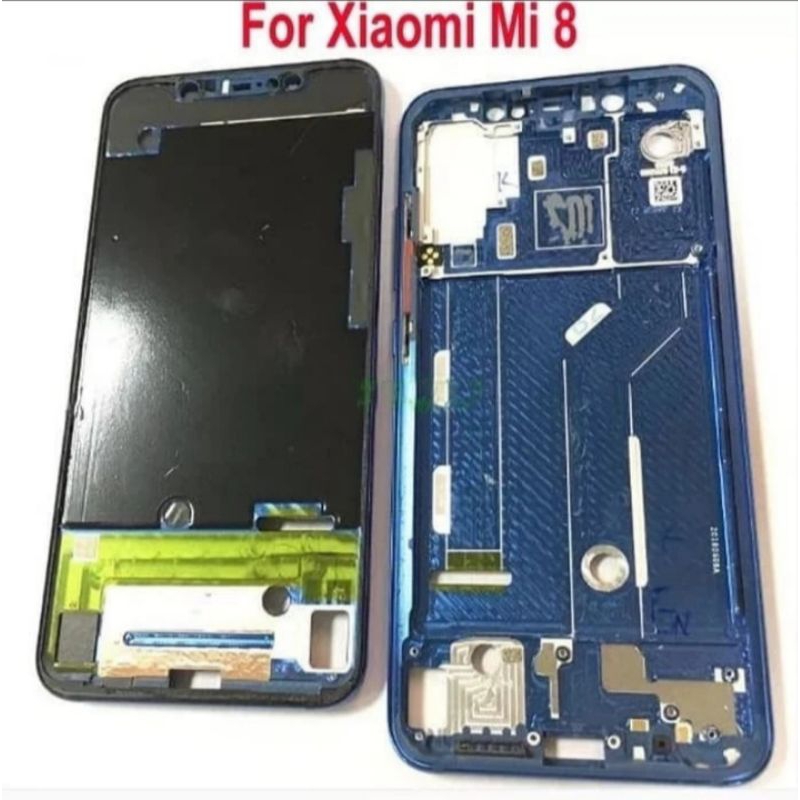 Frame Bazel Basel tulang casing Xiaomi Mi8 original plus tombol on off volume