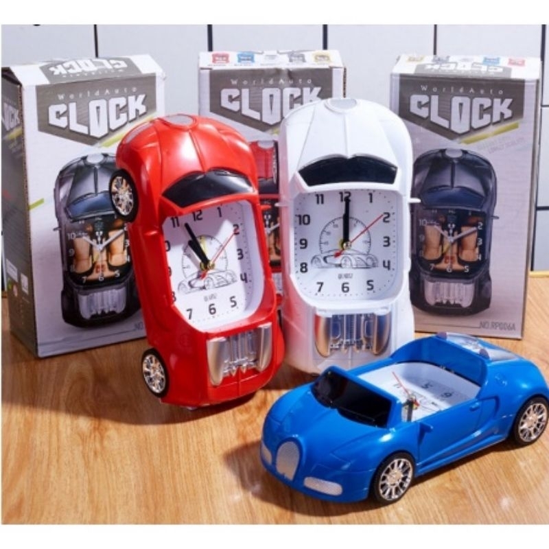 Murah-Jam Alarm Meja Bentuk Mobil/Alarm weker/Jam Beker