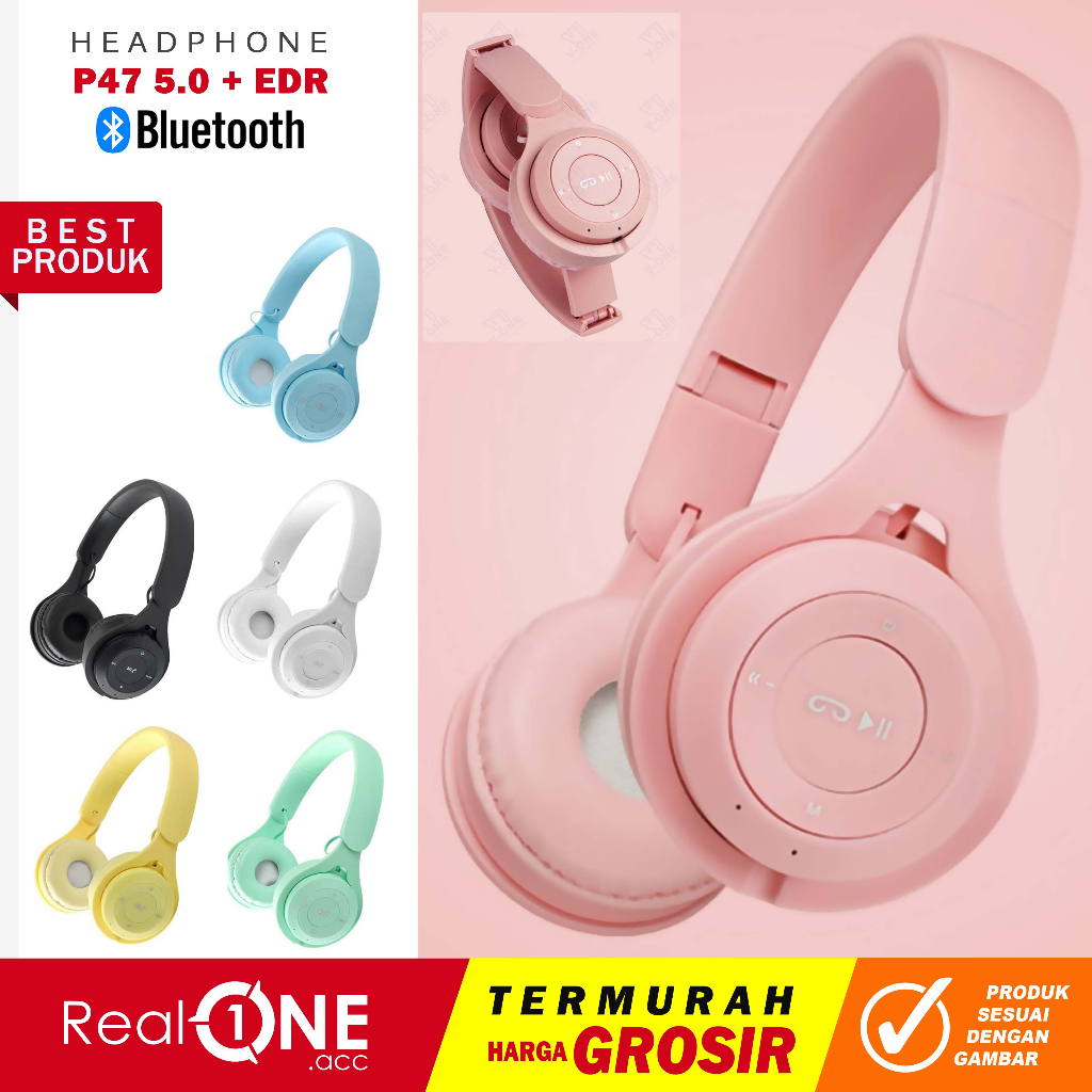 Headphone bluetooth wireless Y08 colour nirkabel stereo earphone tanpa kabel mendukung Radio FM mikrofon kartu TF untuk ponsel - realoneacc