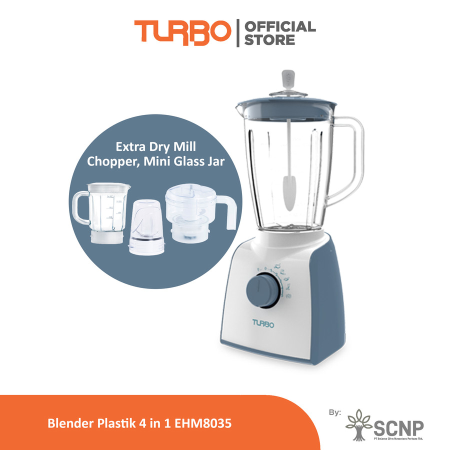 Blender Turbo EHM 8035 PLASTIK 2L Blender 4in1 Lengkap Blender Set EHM8035 Blender SNI Original Heavy Duty 350 Watt Blender 4 In 1 Food Grade