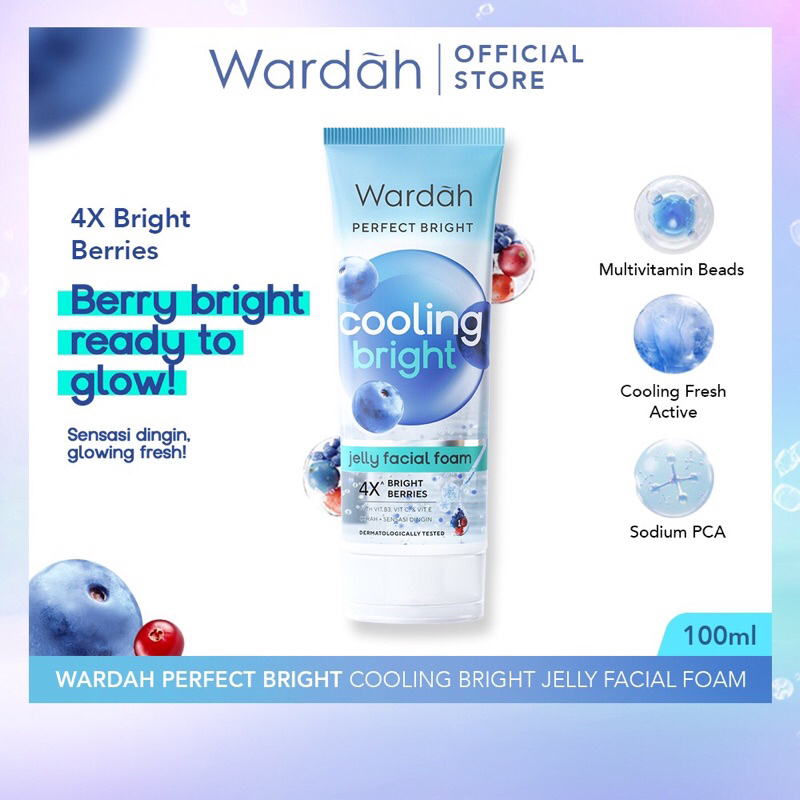 Wardah Perfect Bright Cooling Bright Jelly Facial Foam 4X Bright Berries