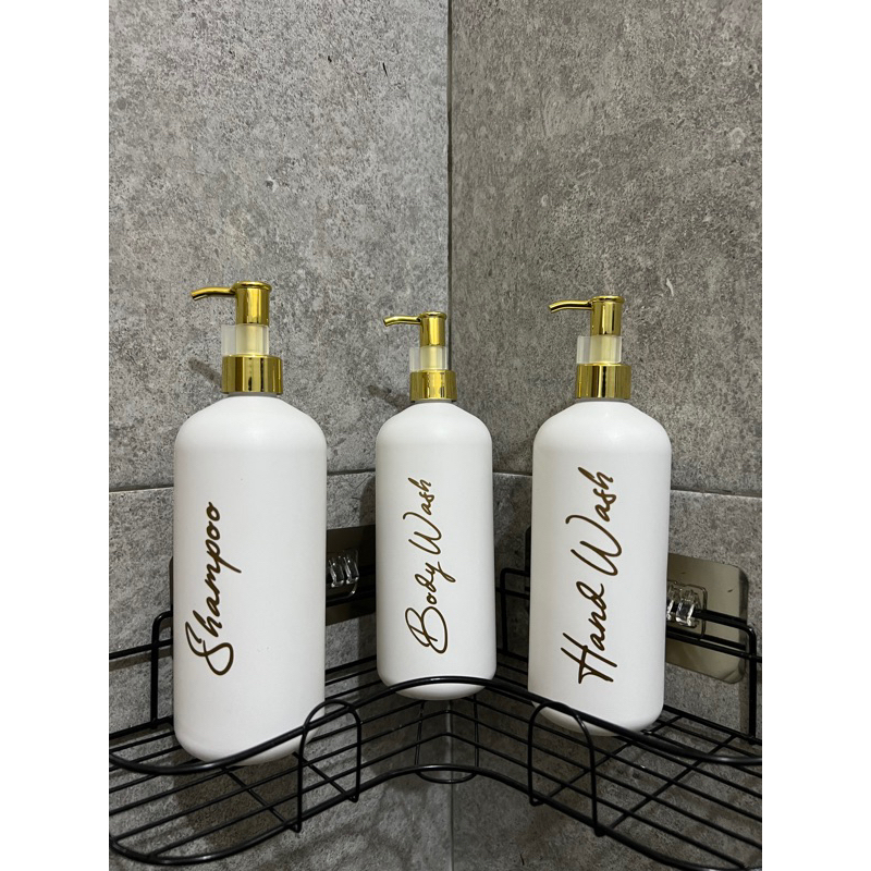 BOTOL SABUN WADAH REFILL STICKER GOLD AESTHETIC LUXURY 500 ML MURAH