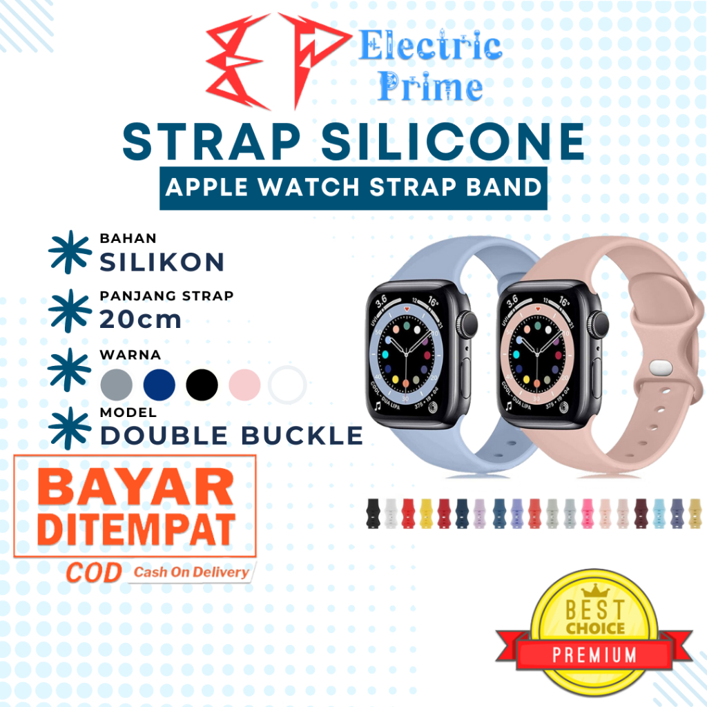 Strap Apple Watch 1 2 3 4 5 6 7 8 9 SE Ultra 2022 2 2023 Soft Silicone iWatch Sport Band 38mm 40mm 41mm 42mm 44mm 45mm 49mm Tali Silikon Smartwatch Double Buckle