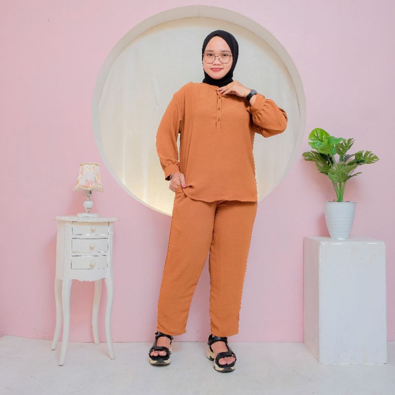 one set wanita jumbo cringkle air flow