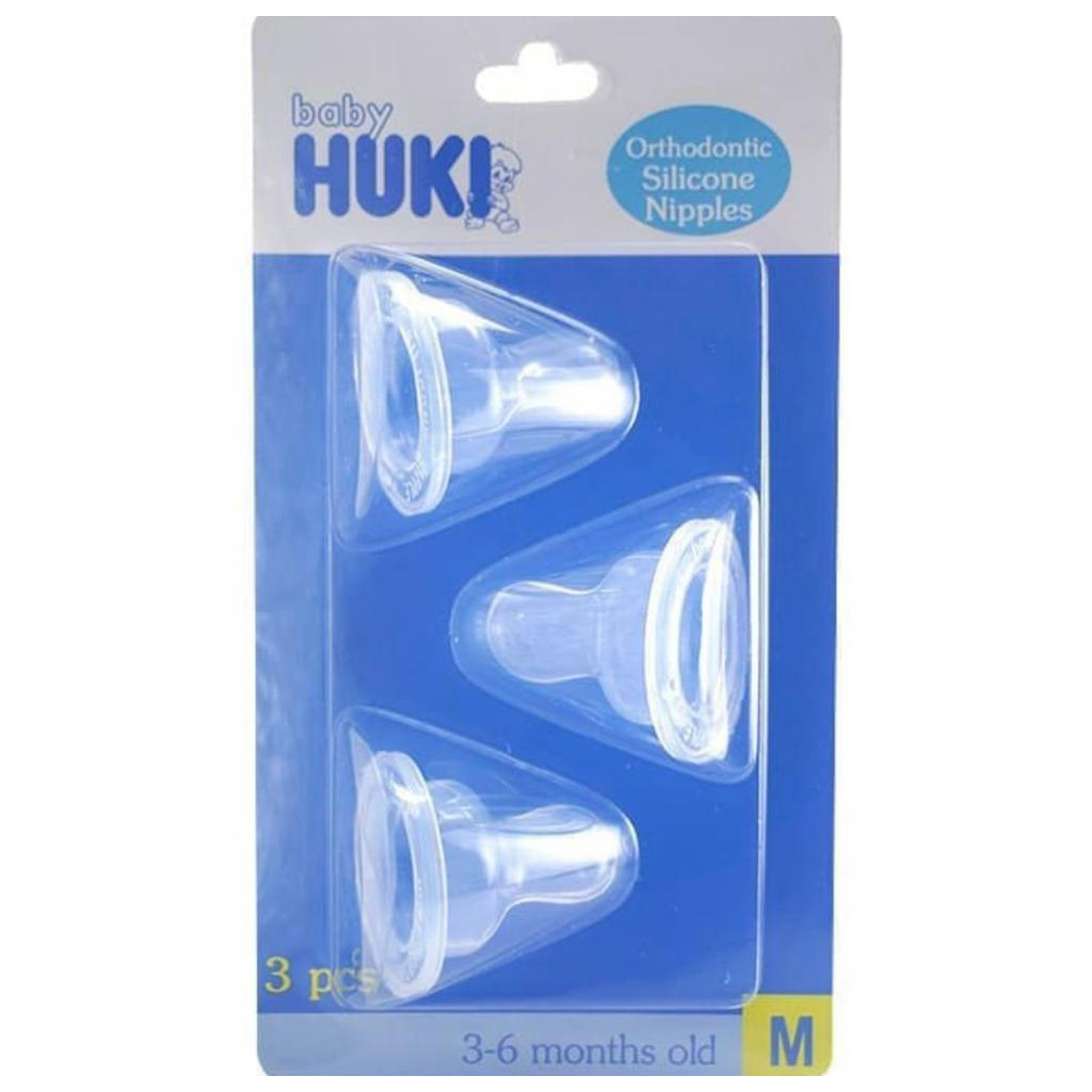 Dot Huki Dot Gepeng Orthodontic Silicone Nipple Isi 3 Pcs / Dot Bayi Gepeng / HUKI DOT BAYI