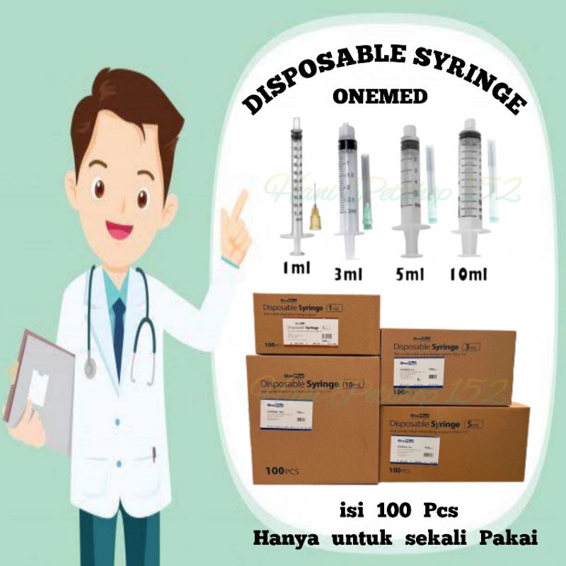 SPUIT + JARUM 1CC, 3CC, 5CC, 10CC 1 BOX 100PCS