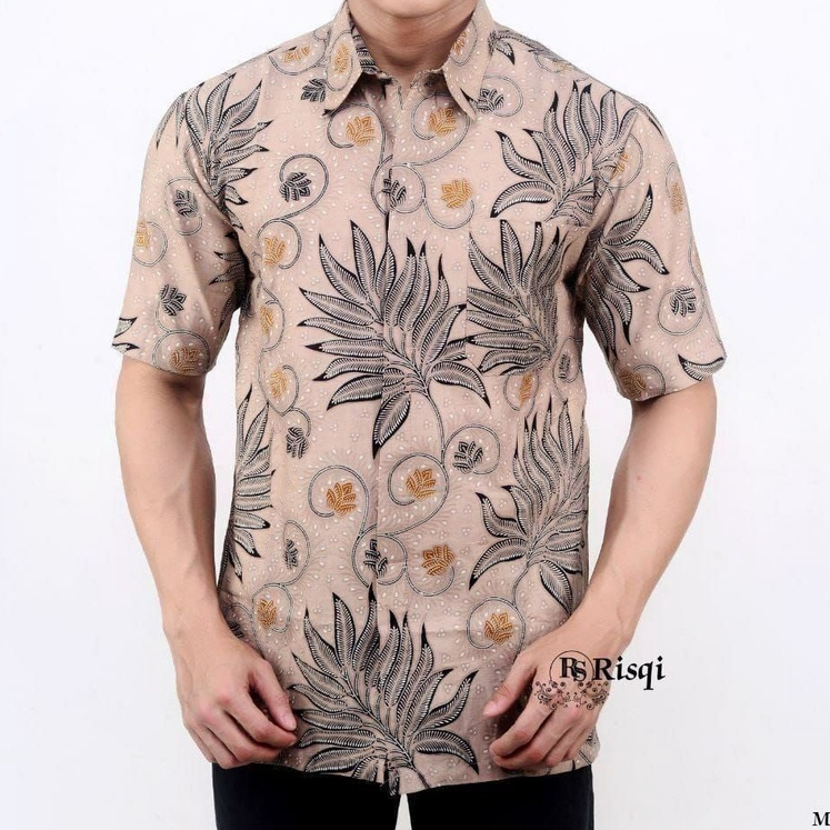 KEMEJA BATIK PEKALONGAN LENGAN PENDEK MOTIF KANDEMAN SIZE M L XL XXL