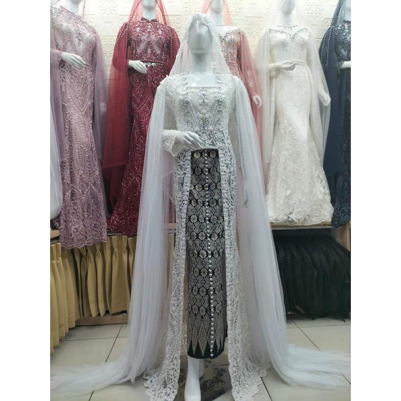 KEBAYA AKAD  BEREREKOR /KEBAYA AKAD ///GAUN WEDDING/GAUN PENGANTEN UKURAN BESAR/BAJU AKAD