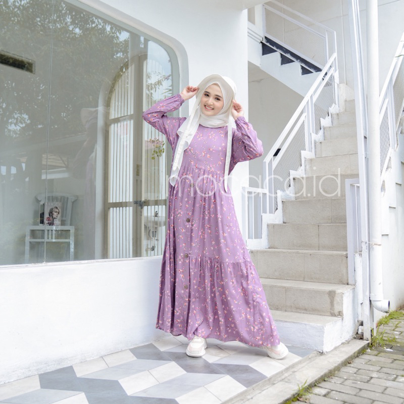 Gamis rumahan renda depan busui rayon premium - motif lavemmderskg