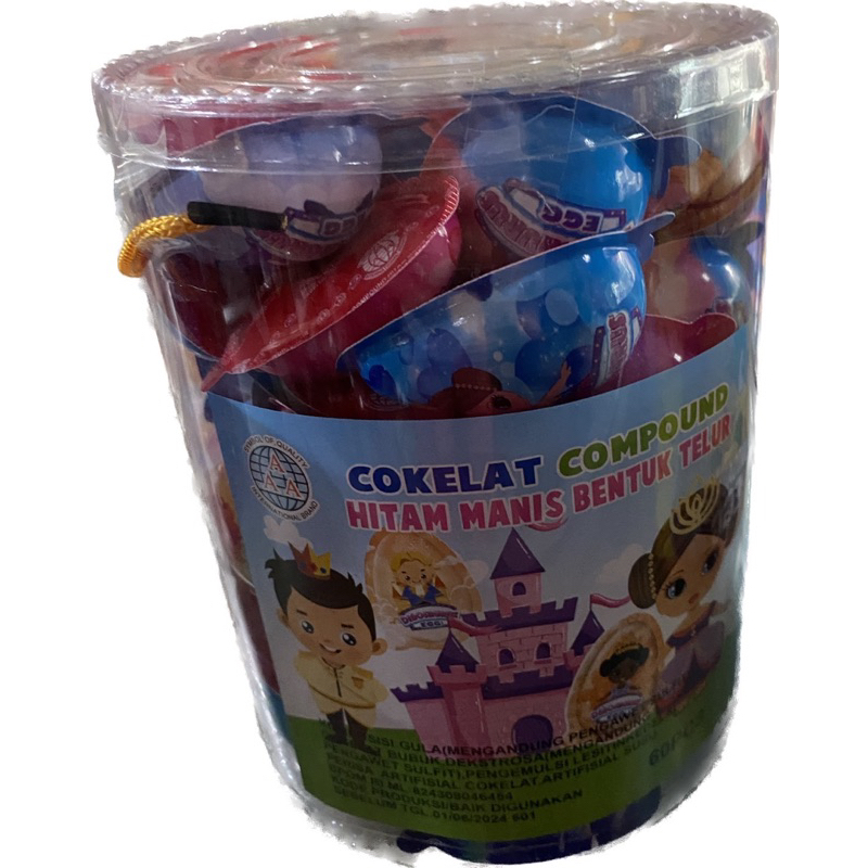 COKLAT COMPOUND TELUR BARIS 5 ISI 30 DAN SETENGAH TELUR RASA SUSU ISI 60