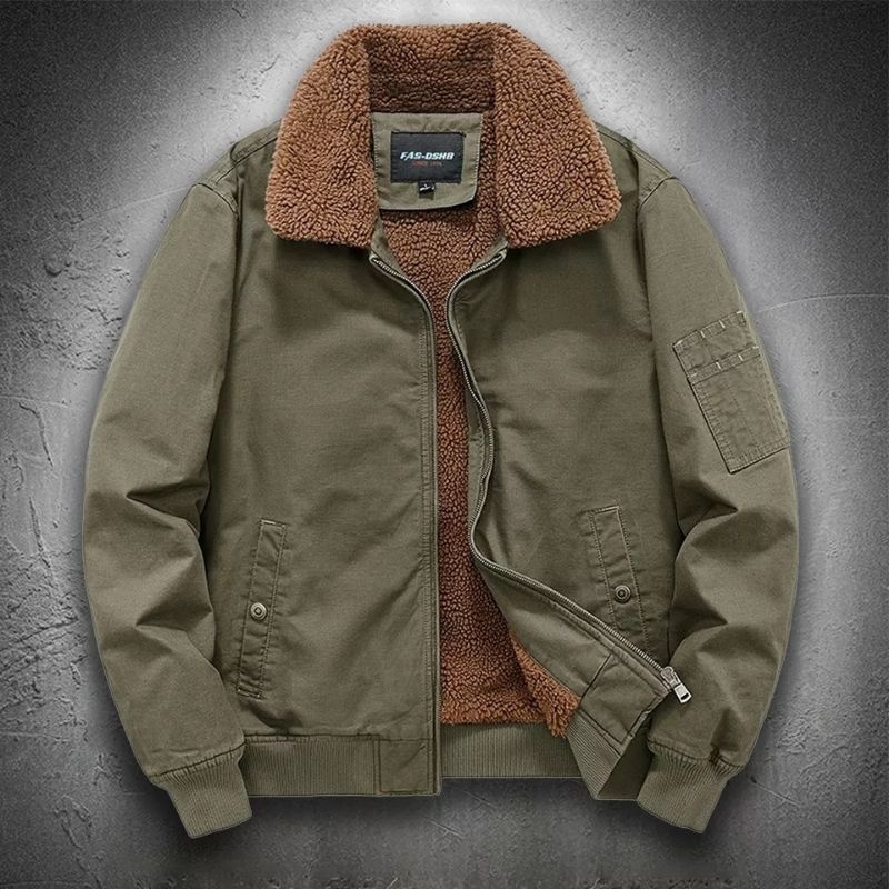 jaket bulu pria/jket bomber pria berbulu tebal/jaket pria musim dingin