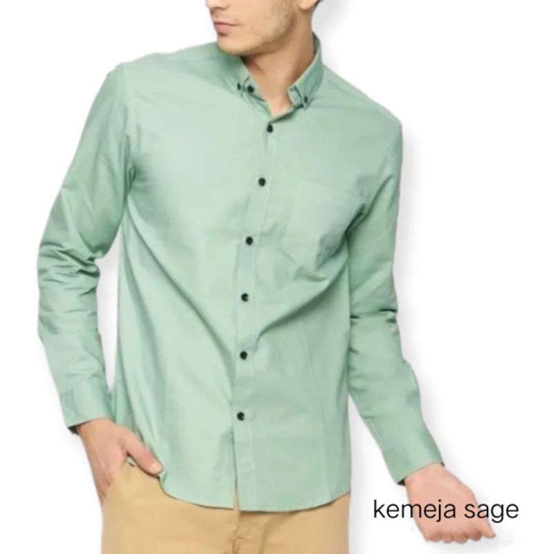 KEMEJA HIJAU SAGE/KEMEJA SAGE GREEN