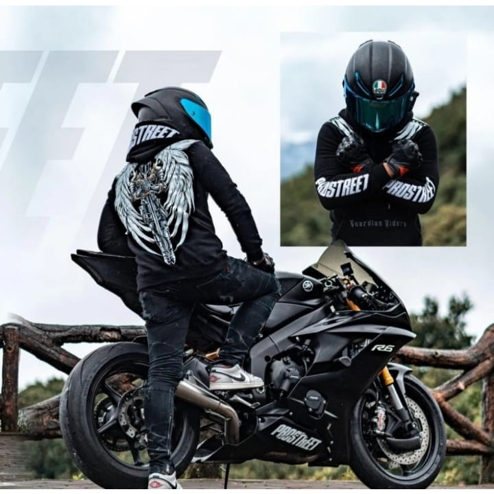 HOODIE SWEATER PROSTREET PRIA KEREN GUARDIAN RIDER BAHAN KATUN TEBAL PREMIUM