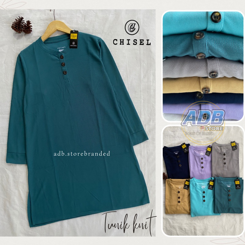 Tunik Chisel Atasan wanita busui lengan panjang Kaos baju kancing depan kaus Tunic muslim
