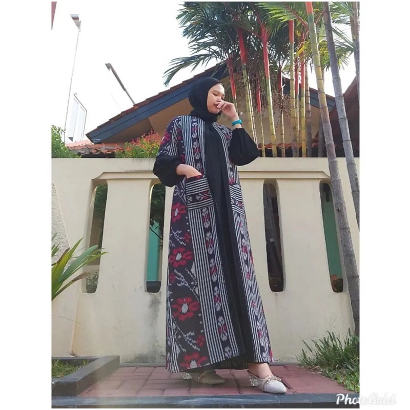 gamis - gamis tenun - gamis cantik - seragam keluarga - seragam pkk - seragam tenun