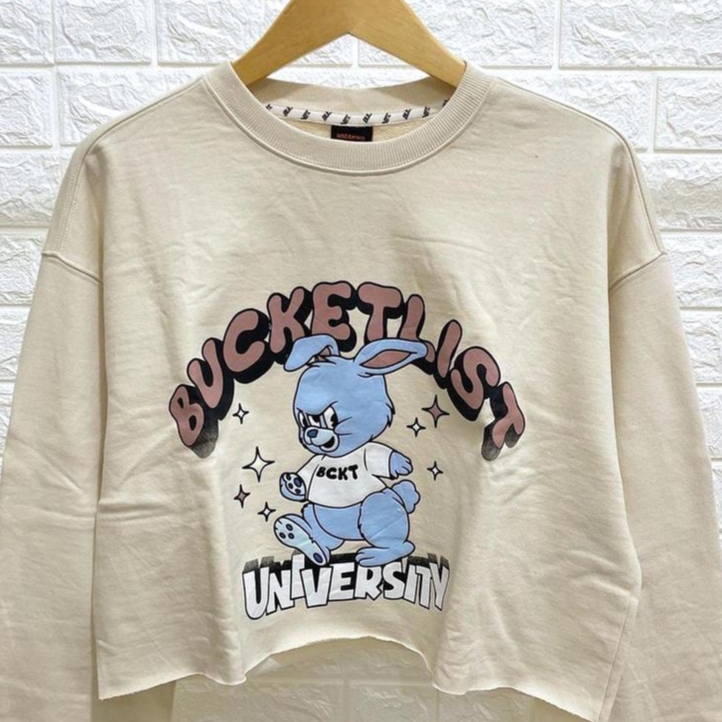 NTR BUCKET LIST SWEATER CROOPE TOP ATASAN WANITA (V1)