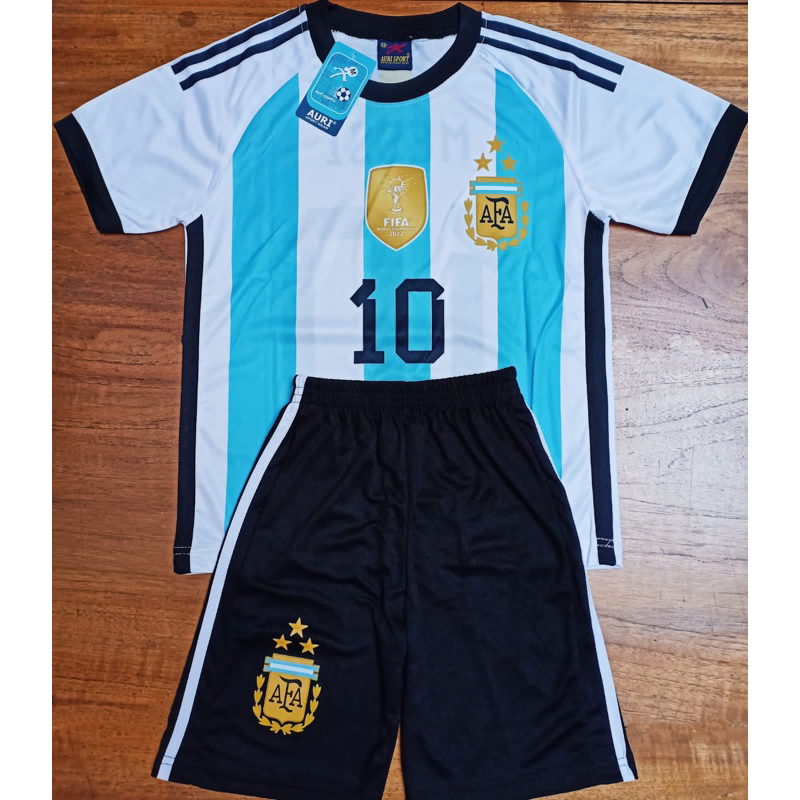 setelan jersey anak argentina messi world cup piala dunia