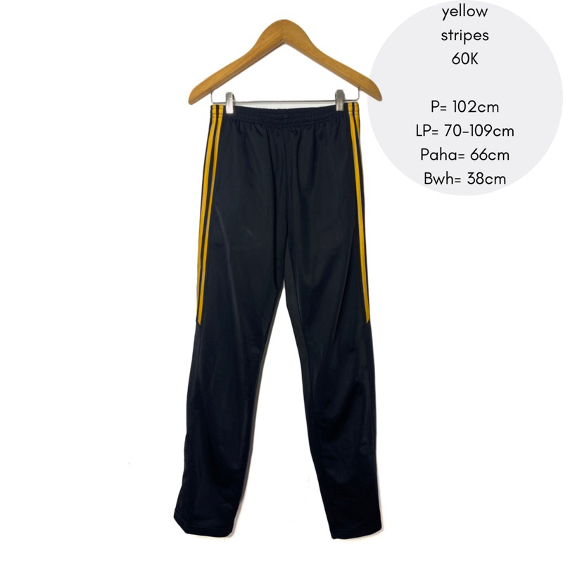 celana panjang trening training olahraga hitam kuning second bekas thrift preloved
