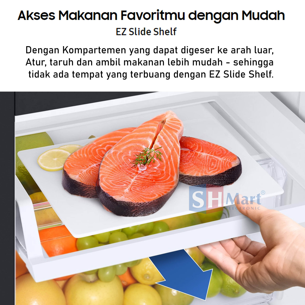 KULKAS SIDE BY SIDE SAMSUNG 3 PINTU PREMIUM RS63R5561B4 / RS63R KAPASITAS 689 LITER GARANSI RESMI