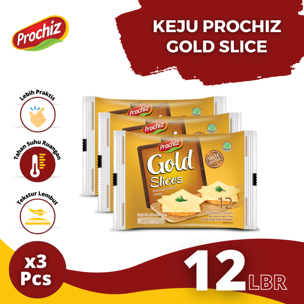 Keju PROCHIZ Gold Slices 12's x3