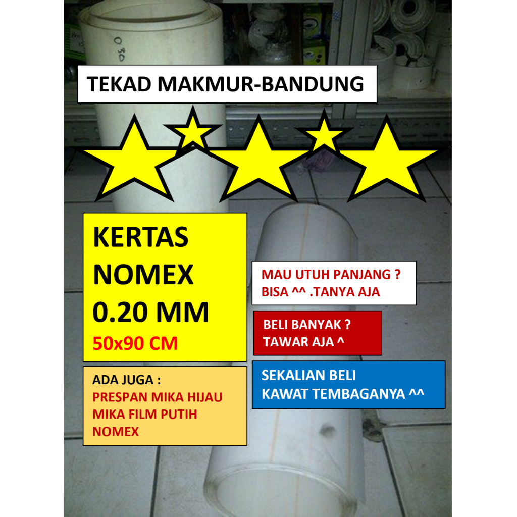 Kertas Nomex 0.20 mm - Per 50x90cm - Kertas Gulung Dinamo Trafo