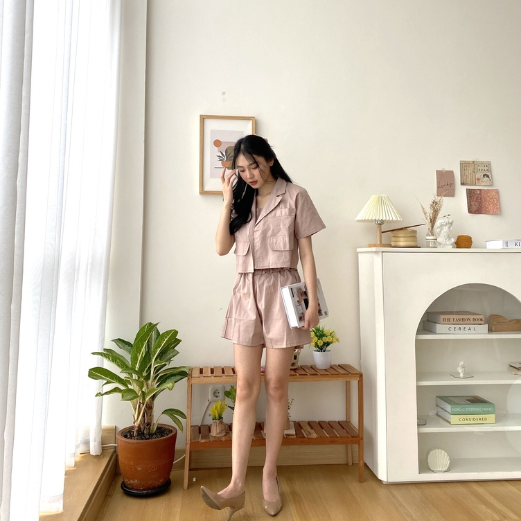 Farisa Jumpsuit - Setelan Wanita Korea - Blazer - Jumpsuit - Casual Set
