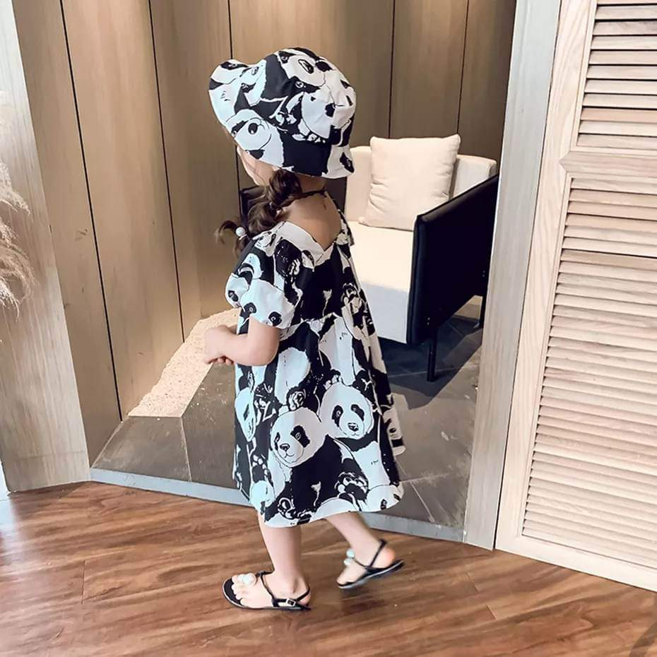 Dress Anak Perempuan DENGAN TOPI Cuty Panda