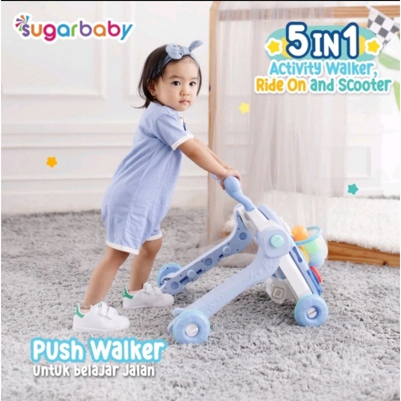 Sugar Baby 5in1 Activity Walker, Ride On and Scooter