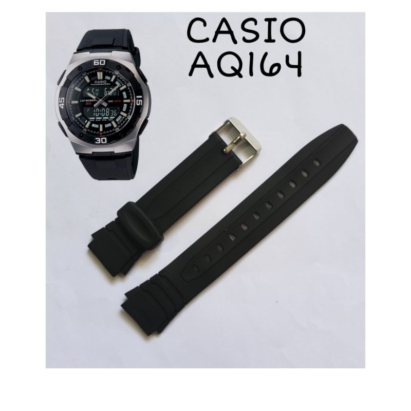 Strap Tali Jam Tangan Casio AQ164 Rubbber Tali Jam Casio AQ164