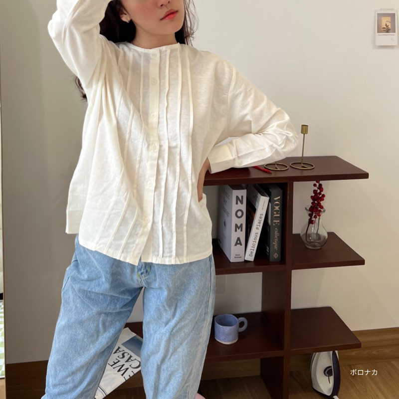 PORONAKA - SARA Blouse Atasan Lengan Panjang Linen