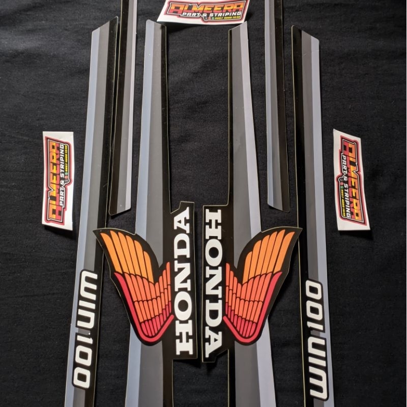 Striping stiker honda win 100 abu abu custom