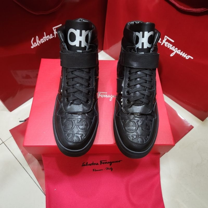 sepatu pria sneaker boot frag sepatu cowok hitam men shoes high top kulit mirror vip p1shoes new 2023