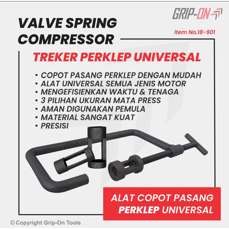 GRIP ON Valve spring compressor / Treker pasang cabut per klep / Alat bengkel